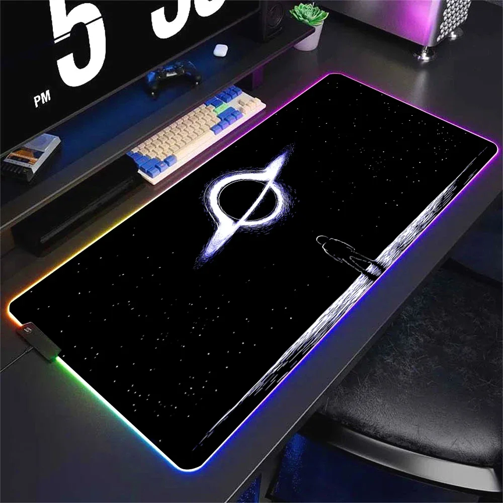 Большой коврик для мыши 900x400 игровой астронавта светодиодный настольных