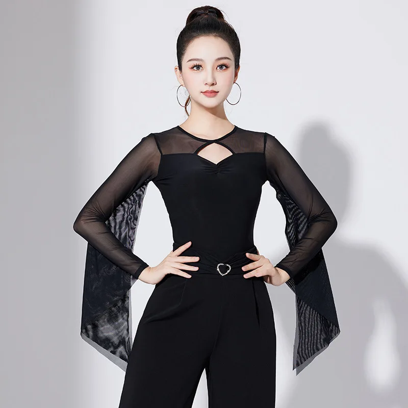 Современный танцевальный костюм для женщин и взрослых 2024 женский новый топ