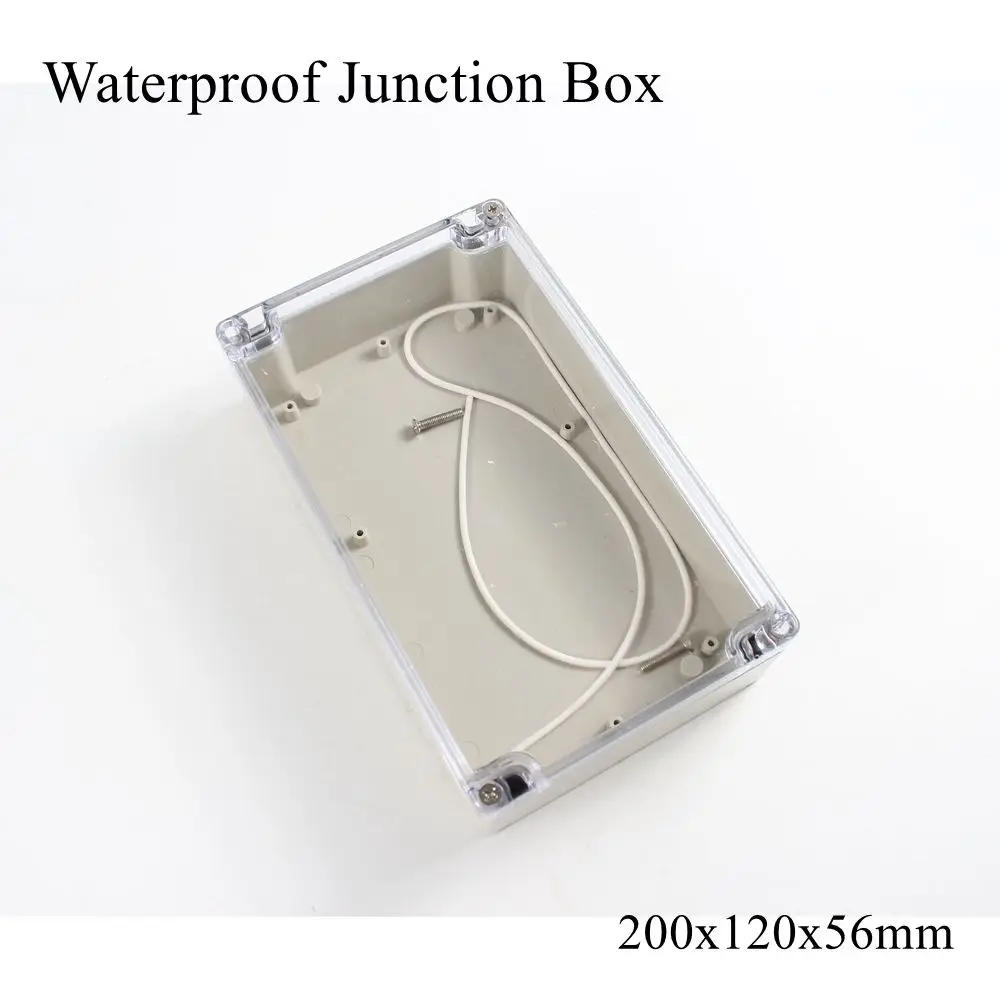 Распределительная коробка 200x120x56 мм, ясное прозрачное покрытие IP65 ABS PC, водонепроницаемый пластиковый корпус, чехол для инструмента, для улицы