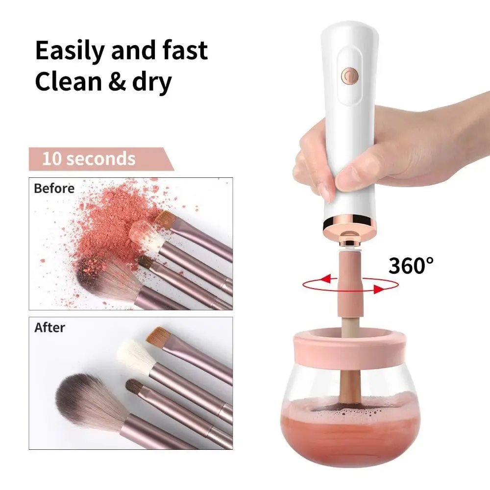 

Automatic Electric Makeup Brush Cleaner Dryer Rotary Visible Cosmetic Brush Cleaning Decive Powder Puff Cleaning