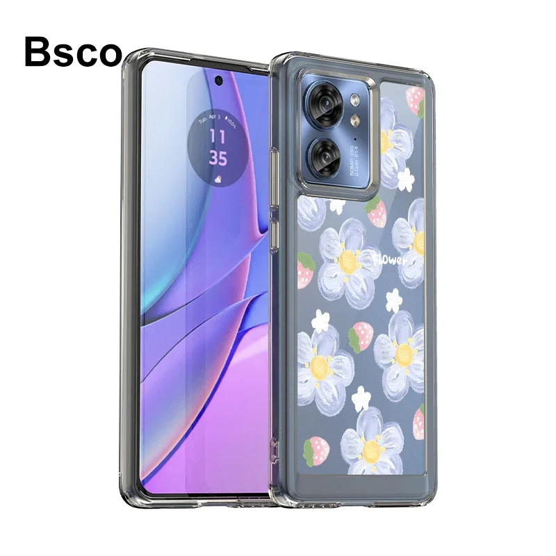 

Простой стиль, прозрачный жесткий акриловый чехол для телефона Motorola Edge 2023 5G, Противоударная задняя крышка