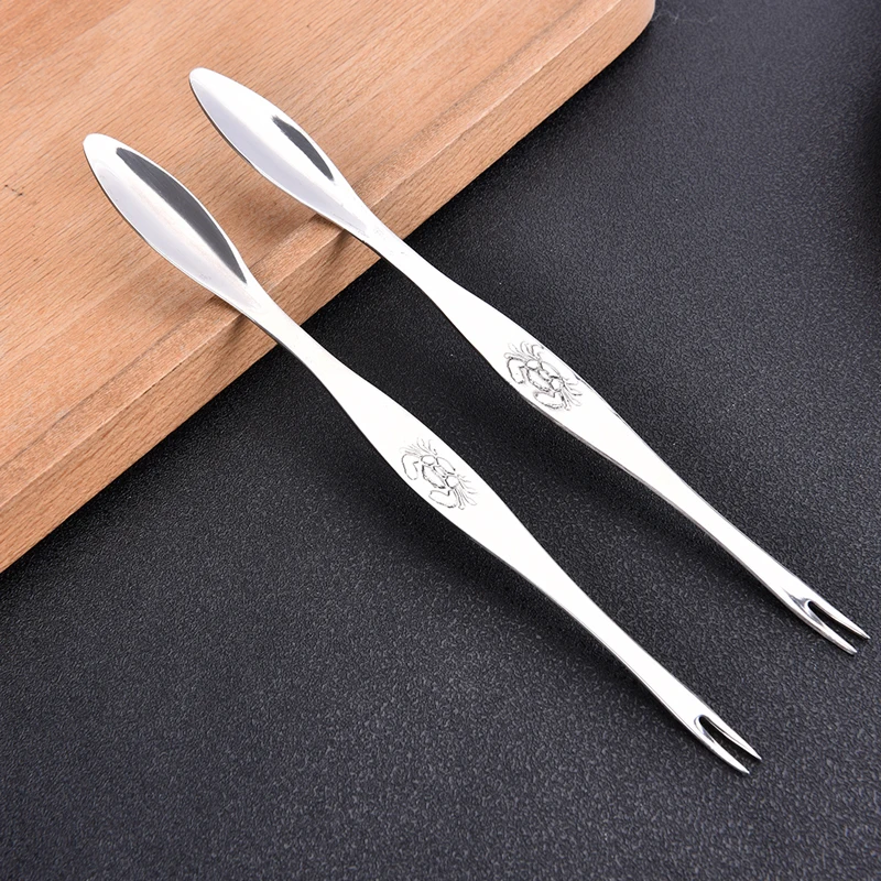 

Stainless Steel Crab Shape Cast Quick Shellfish Lobster Cracker Seafood Tools Clip Needle Fork Picks Pincer Nut