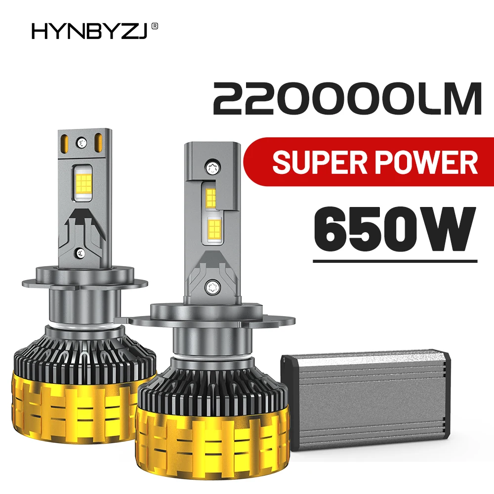 Светодиодная лампа HYNBYZJ 650W H7 H4 H11 220000LM светодиодные фары для автомобиля H1 H3 H8 H9 HB3 9005 HB4 9006 9012 9007 12 В 24 В Светодиодная лампа для фар