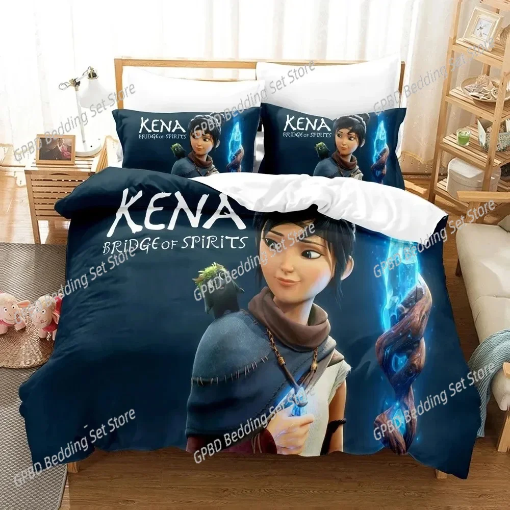 3d аниме Game Bridge Spirits Kena комплект постельного белья пододеяльник наволочка одеяло