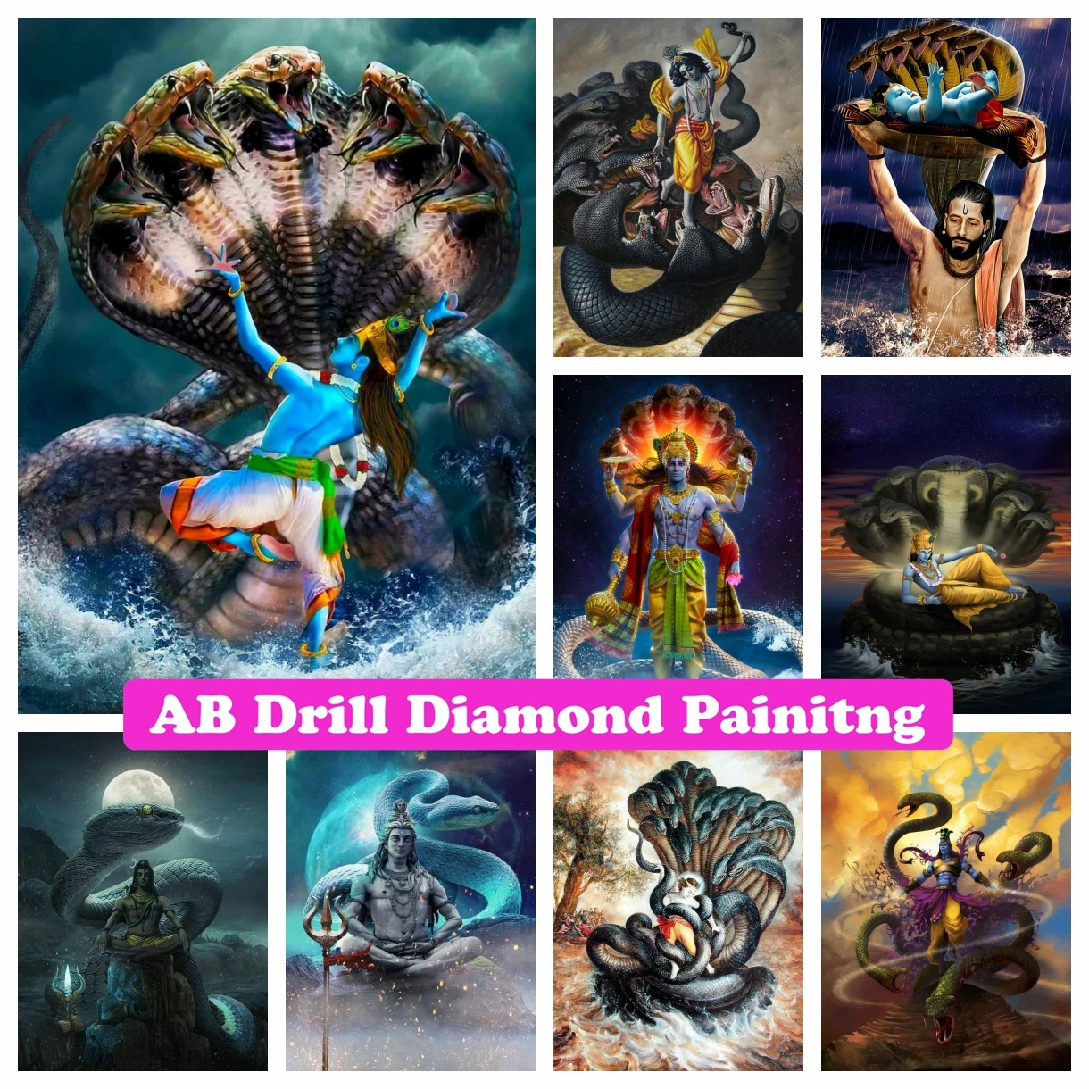 

Lord Vishnu Indian God 5D DIY AB Drills Diamond Painting Embroidery Cross Stitch Religious Hindu Tradition Art Rhinestone Mosaic