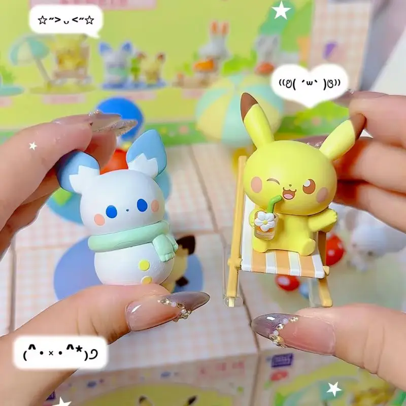 Фото Официальные оригинальные коллекционные фигурки Pokemon Pokepeace Seasonal Fun Ornaments в закрытой упаковке, полный набор из 6 видов: Пикачу, Пиплуп, Роулет, подарок для коллекционеров. №4