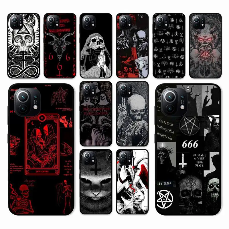 

Pentagram 666 Demonic Satanic Devil Satan Phone Case for Xiaomi mi 5 6 8 9 10 lite pro SE Mix 2s 3 F1 Max2 3 coque