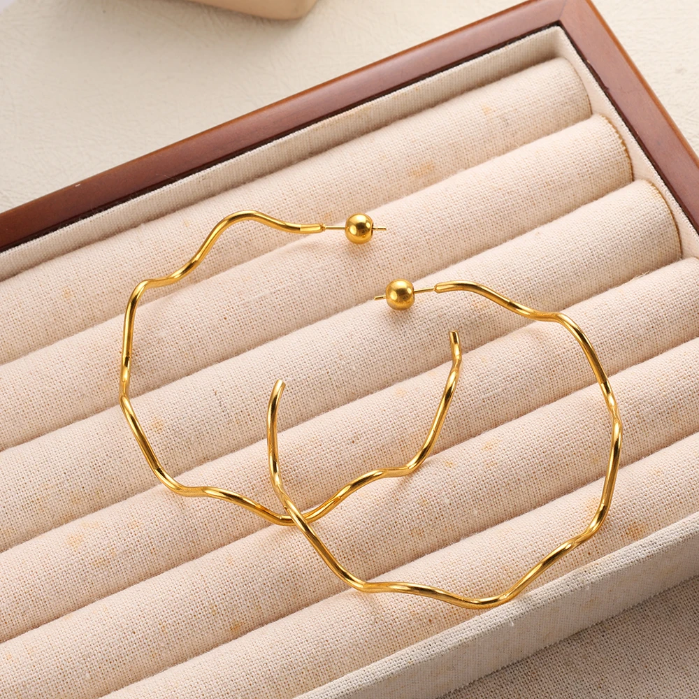 Женский комплект из колье и серёг нержавеющей Простой набор сережек-чокеров