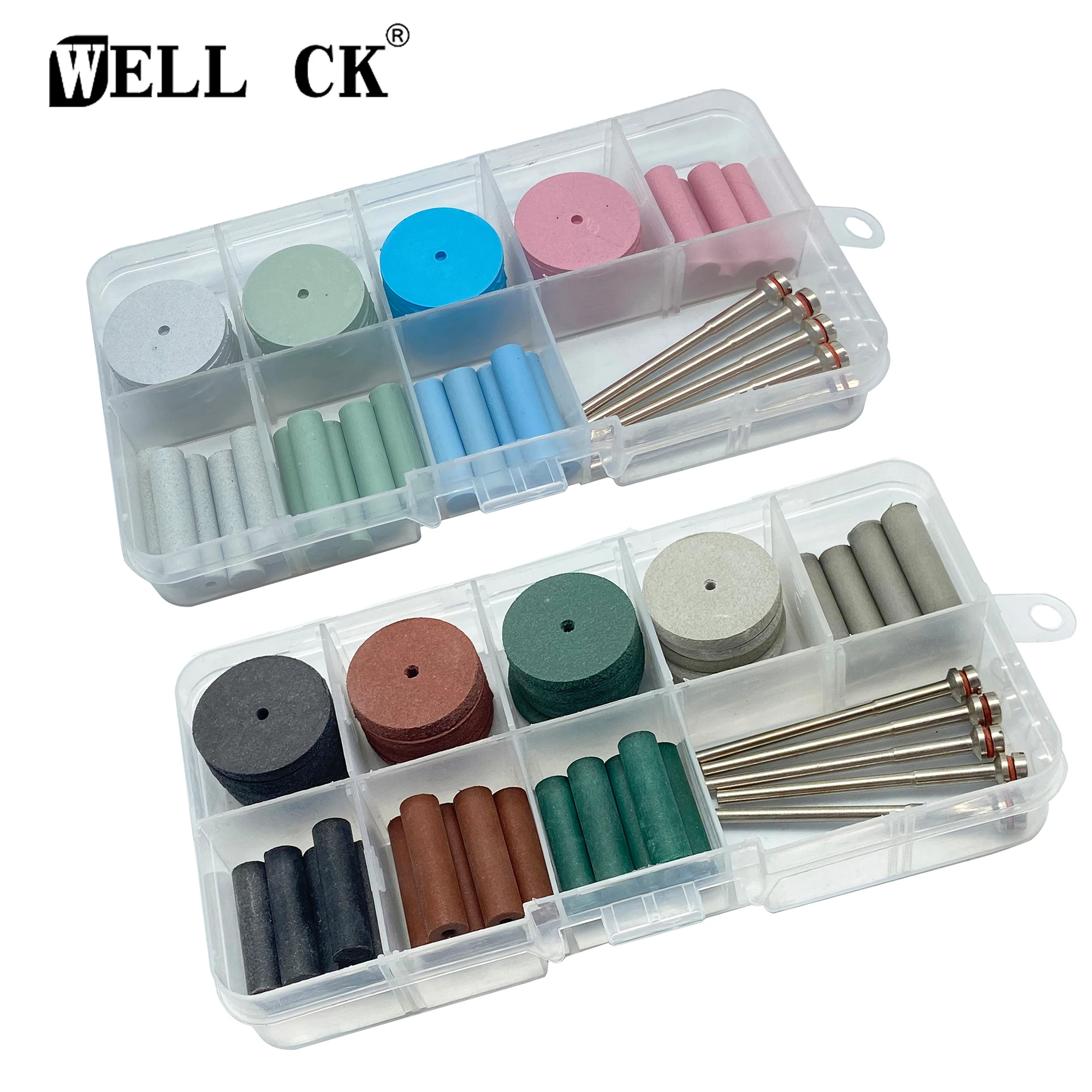 Kit de rueda de pulido Dental, disco de pulido de goma de silicona redonda, materiales de blanqueamiento Dental de baja velocidad