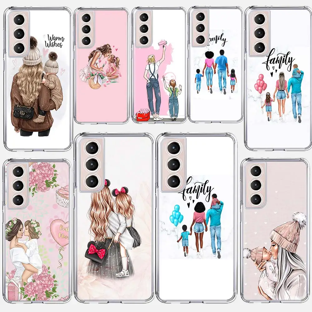 

Baby Mom Girls Boy Phone Case Coque For Samsung Galaxy S21 Ultra 5G S20 FE S20 Plus S10E S10 Lite S8 S9 Plus S7 Cover Funda Capa