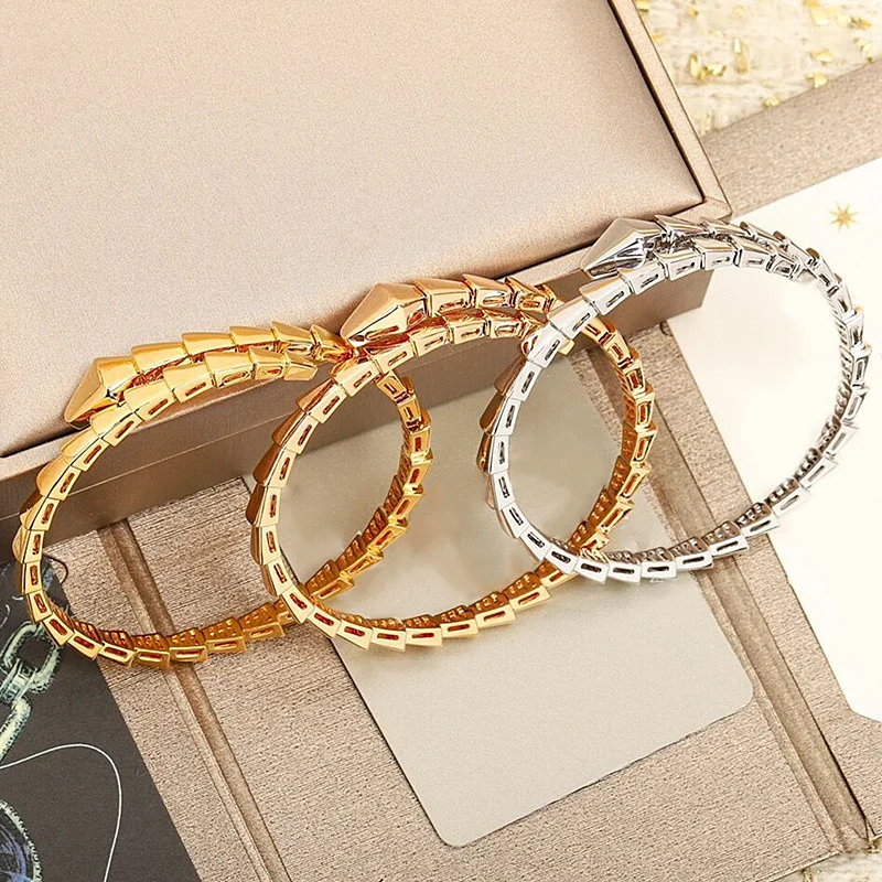 

Classic Hot Selling 925 Sterling Silver Smooth Snake Bracelet Women's Fashion Personality Couple Gift Luxury Brand Jewelry