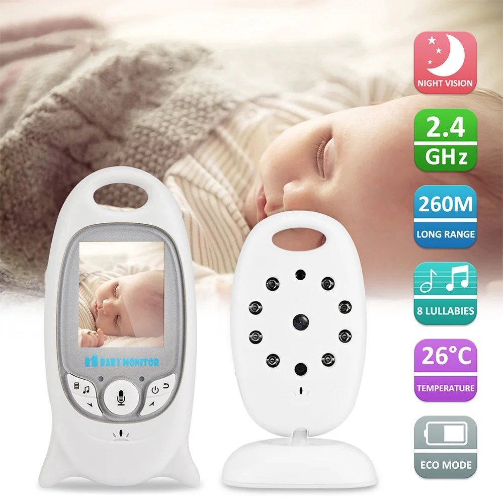 

New VB601 Video Baby Monitor Camera Wireless Babysitter 2 Way Talk Night Vision IR LED Temperature Babi Nanny Camera 8 Lullabies