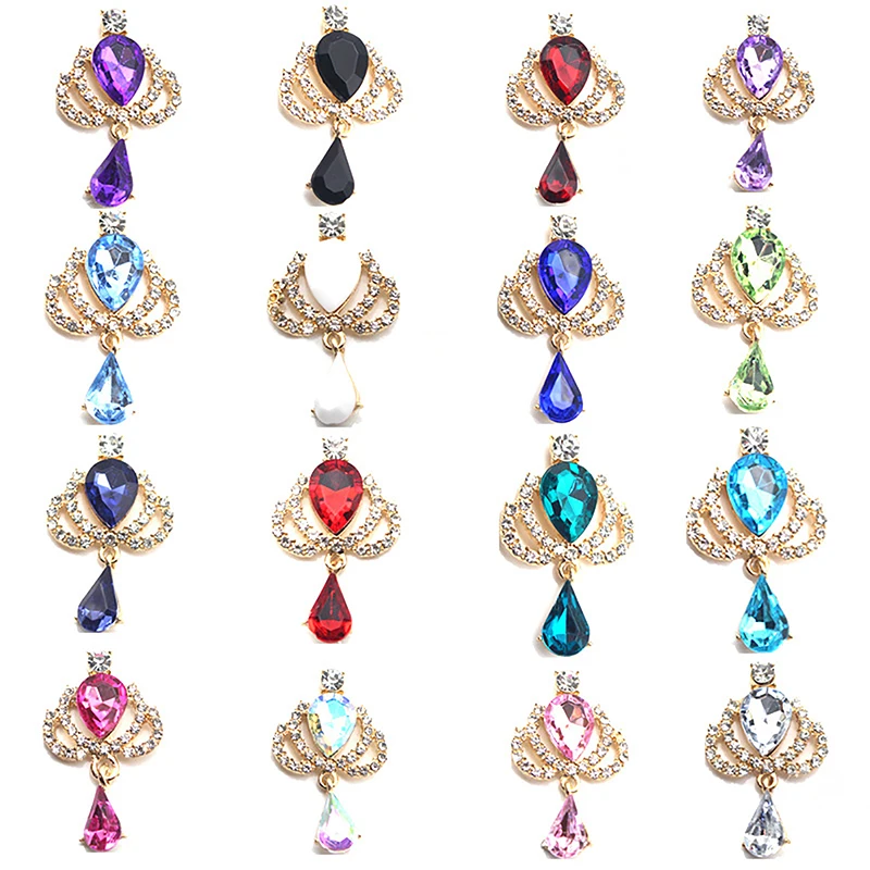 

1Pc Gold Crown Drop Shaped Alloy Pendant DIY Costume Decorative Lady Brooch Clothing Wedding Ceremony Decoration Accessories