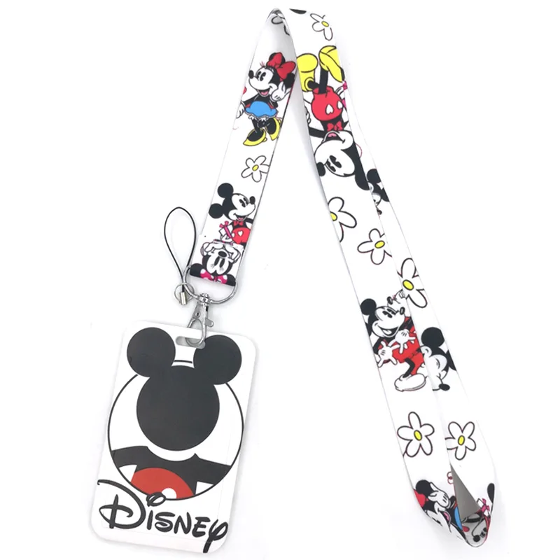 

Mickey Mouse Disney Anime Lanyard Badge Holder ID Card Lanyards Mobile Phone Rope Key Lanyard Neck Straps Keychain Key