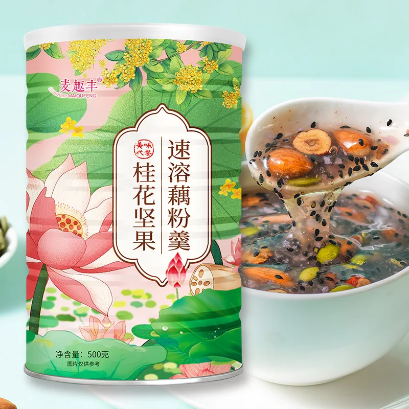 

China Osmanthus nut lotus root powder soup 500g/can No Teapot