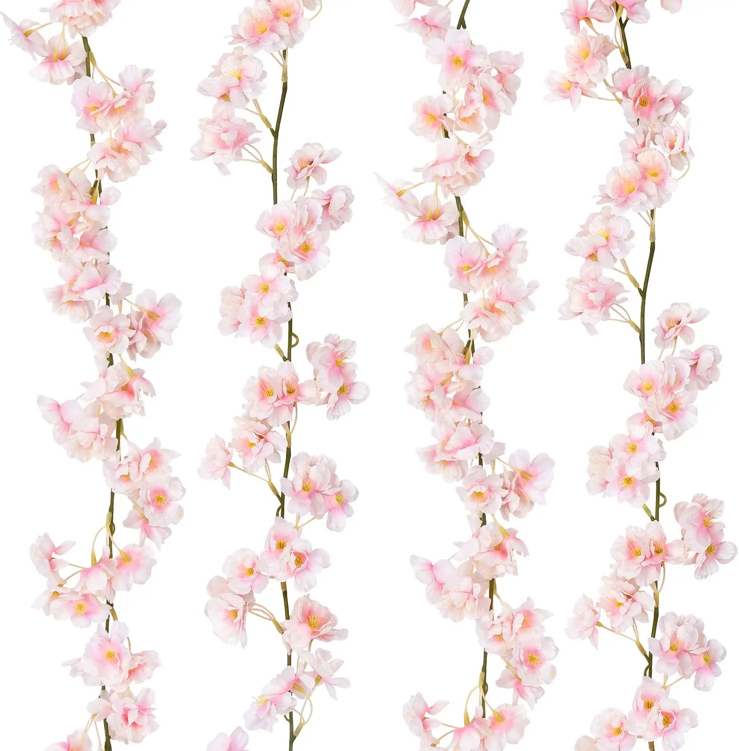 

250/180cm Artificial Flower Silk Cherry Blossom Ivy Rose Vine Wall Hanging Flower Decoration Rattan Wreath Eid Mubark Decoration