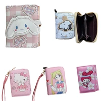 kawaii sanrios coin purse cute hellokittys my melody cinnamoroll snoopys stitchs cartoon folding storage bag for girls gift
