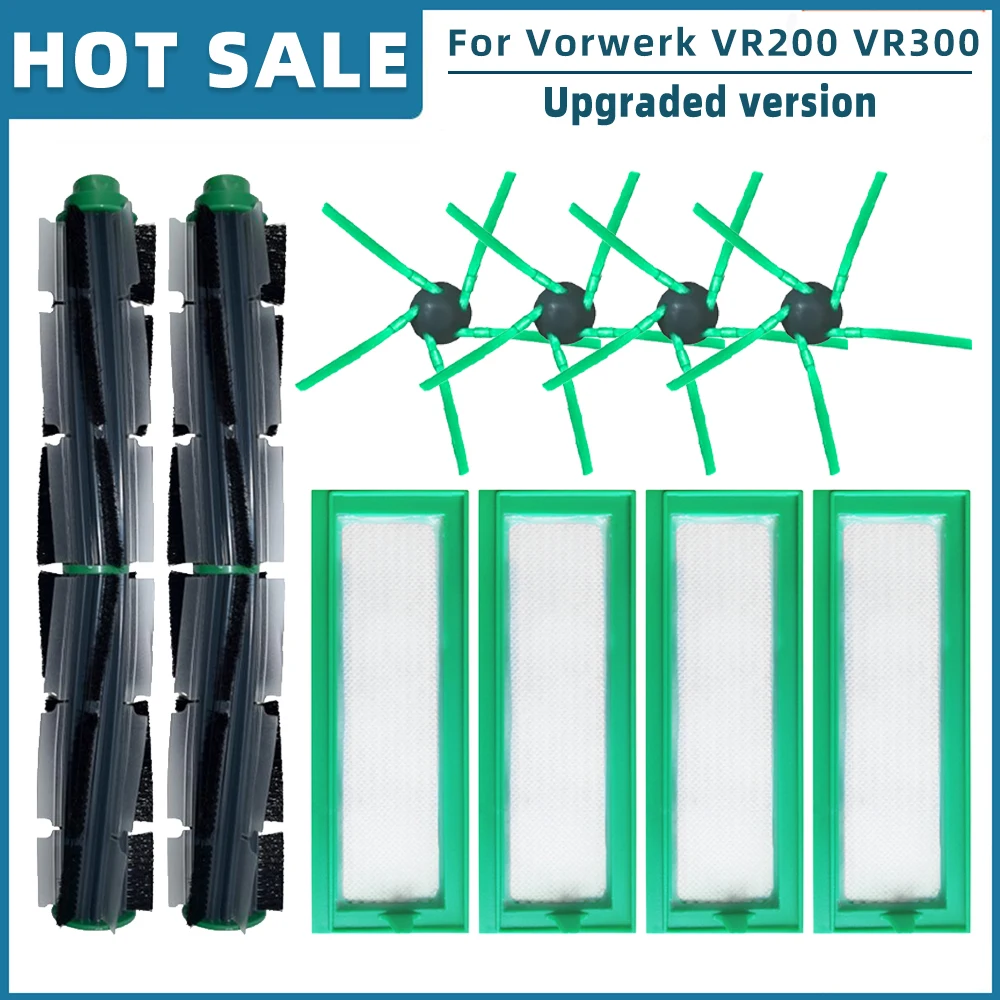 Совместим с роботом Vorwerk Kobold VR200 VR300, аксессуары для детской конструкции, основная роликовая щетка, боковая щетка, Hepa фильтр