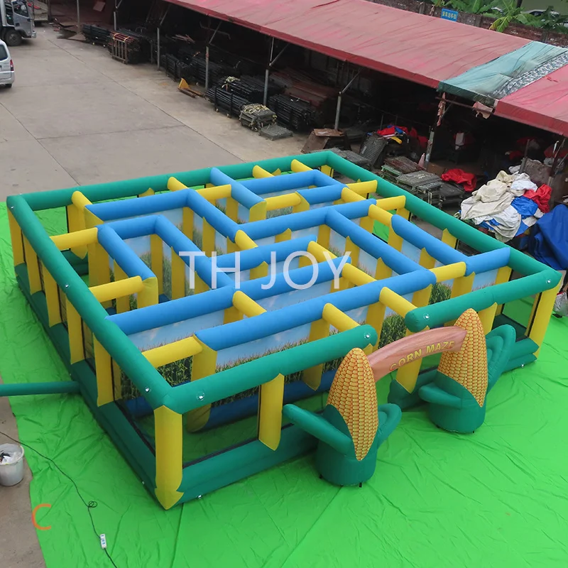 

free air shipping outdoor portable 2022 design funny game inflatable corn maze custom made Labyrinth maze for sale