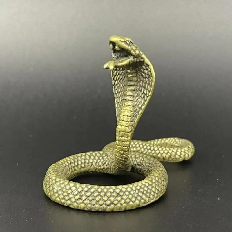 

China Collection Old Asian Brass Snake Animal Delicate Statue Sculpture