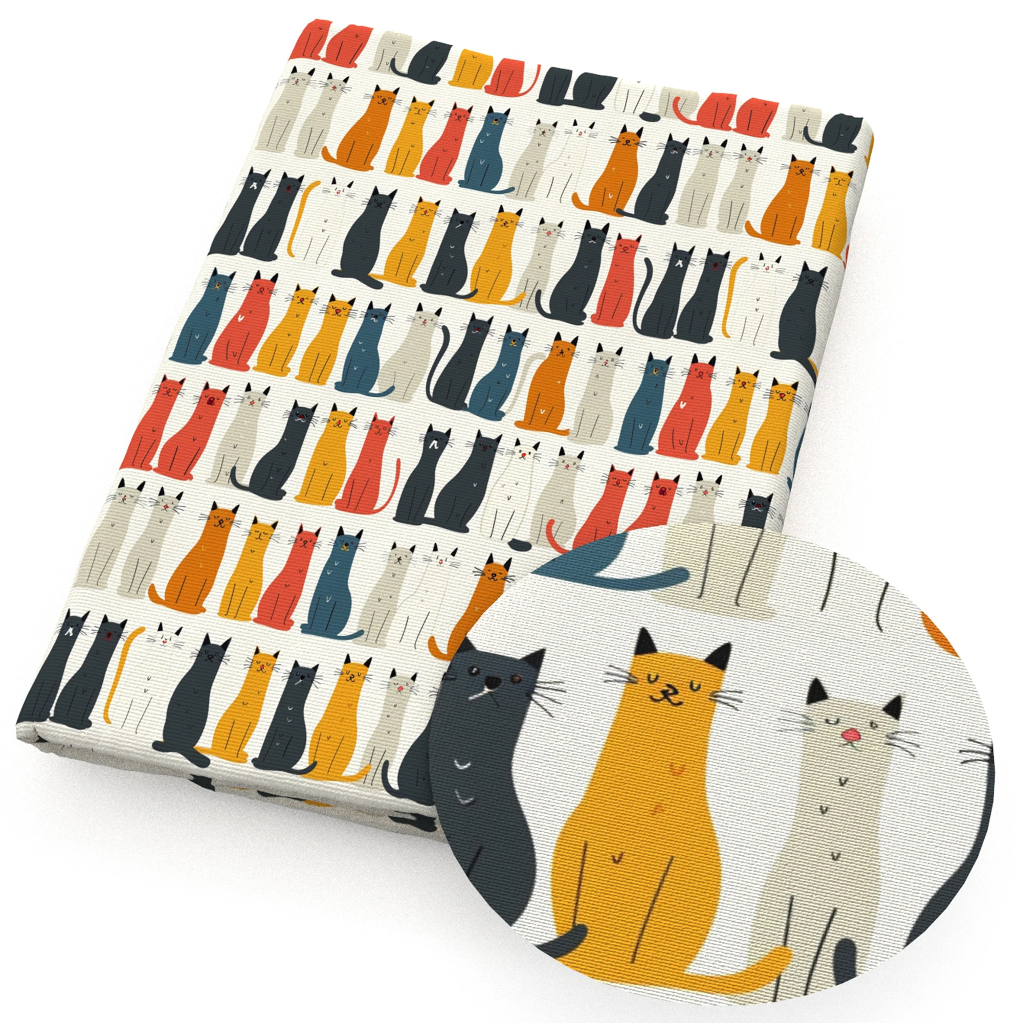 50*145 см пэчворк красочная кошка Полиэстер хлопчатобумажная ткань для шитья