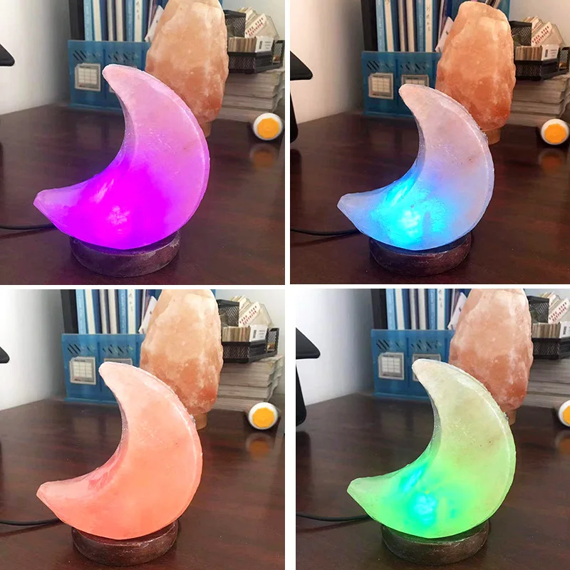 

Гималайская солевая лампа, лампа в виде Луны, декоративные светодиодные лампы, ночник, милый светильник, украшение для гостиной, прикроватн...