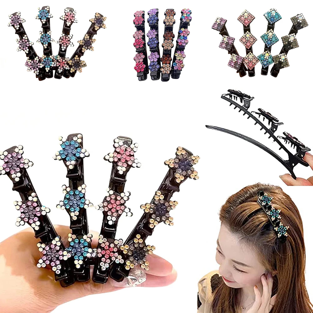 

4 шт., заколки для волос с кристаллами и жемчугом