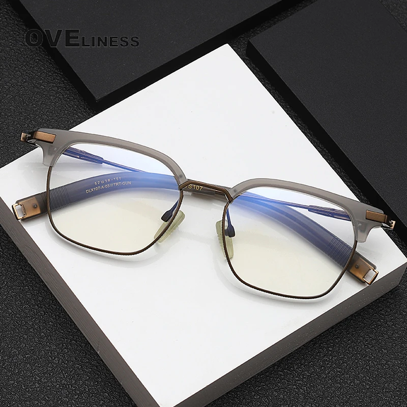 

2022 Pure Titanium Glasses Frame Men women Square Eyewear Male Classic Full Optical Prescription Eyeglasses Frames Gafas Oculos