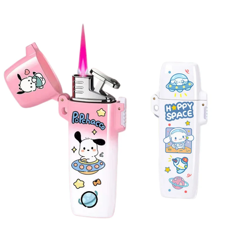 

Sanrio Cinnamoroll high-value pink flame cigarette lighter cute Hello kitty windproof ins kawaii girl smoking gift wholesale