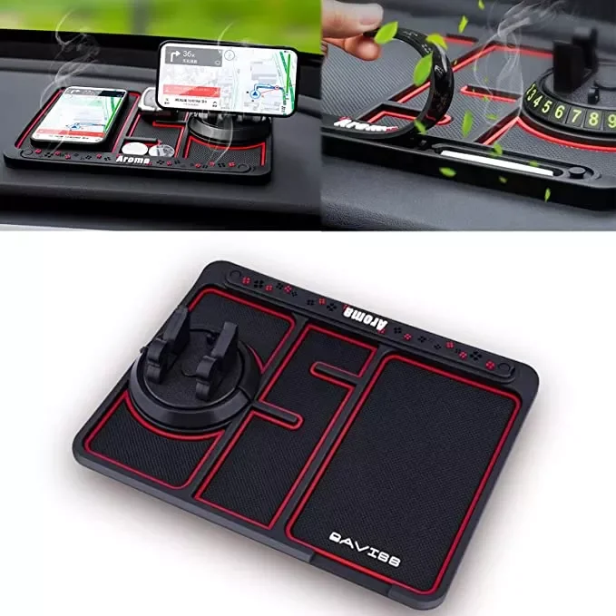 

4-In-1 Non-Slip Car Phone Pad With Universal 360° Rotating Car Phone Holder Replaceable Temporary Parking Plate And Aromatherapy