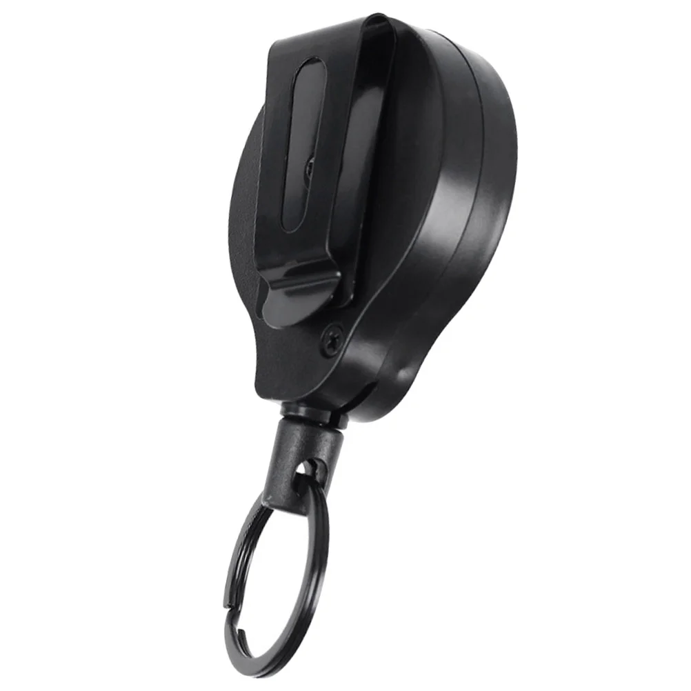 

Buckle Retractable Badge Keychain Holder Key Reel Carabiner Name Clip Chainmountaineering Belt Tag Metal Id Steel Duty Wire Use