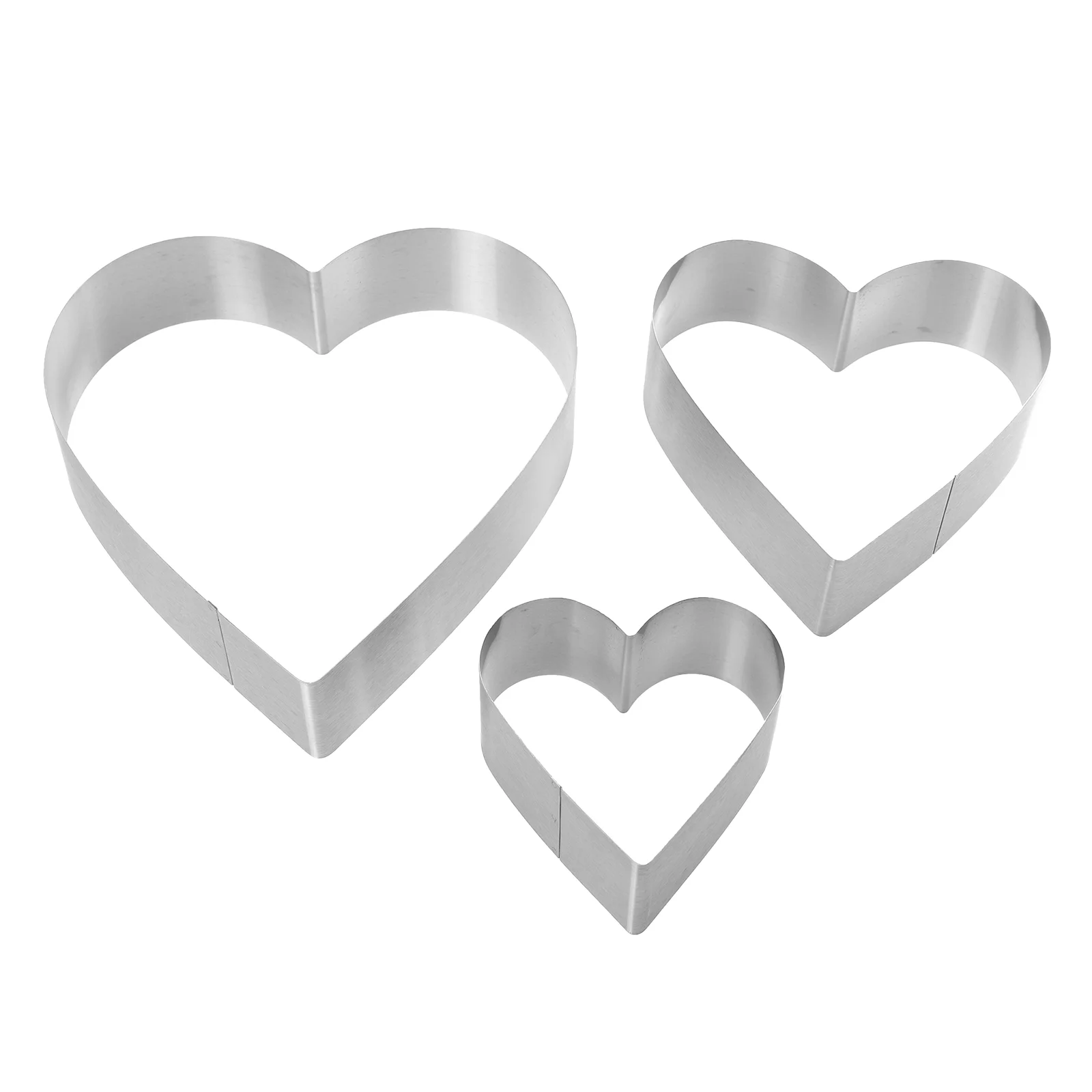 

3 Pcs Love Mold Round Cake Pans Cake Ring Cookie Heart Fruit Stainless Steel Ring Cake Pan Baking Ring
