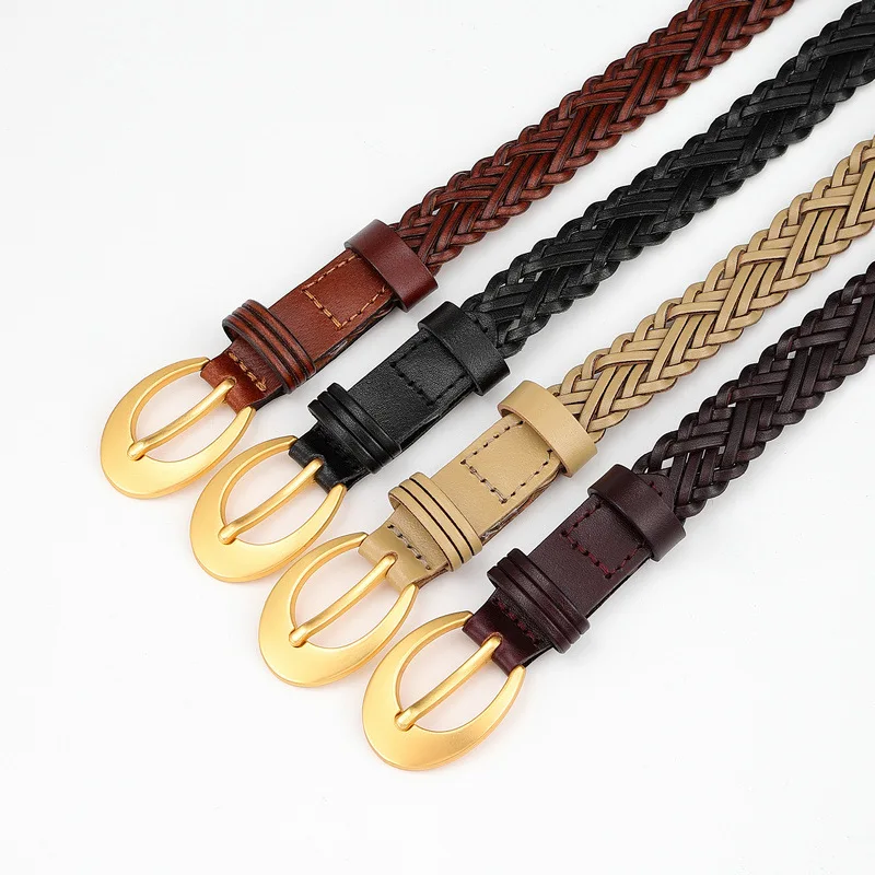 

Women's Leather Belt Classic Vintage Women's Belt Boho Beach Style Handwoven Fashion Belt Brand Design Women's Belt Wild Dress