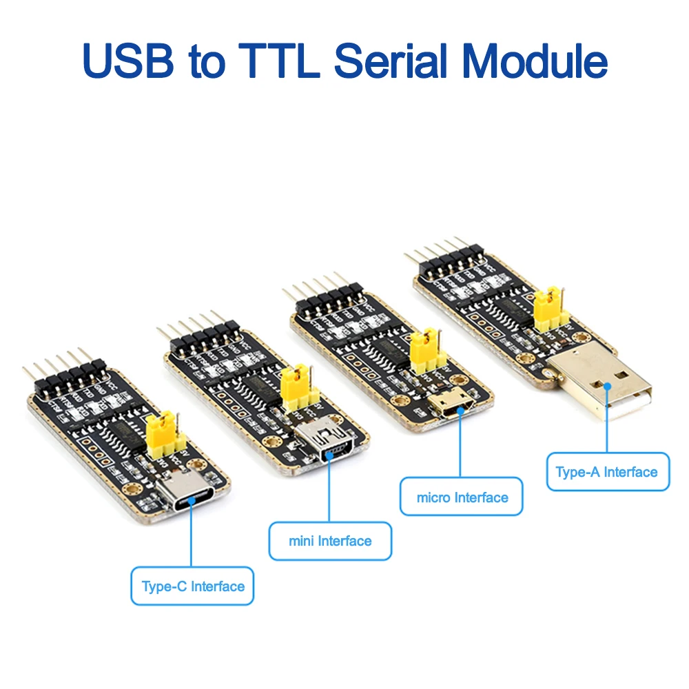 

CH343G USB To UART Communication Module, Micro / Mini / Type-A / Type-C Connectors, High Baud Rate Transmission