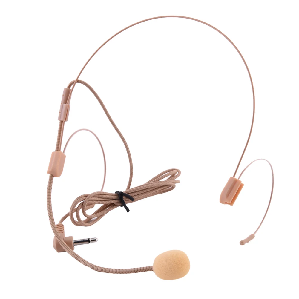 

UHF Headworn Microphone Professional Headset Wired Dual Nude Headset Microphone Skin Color