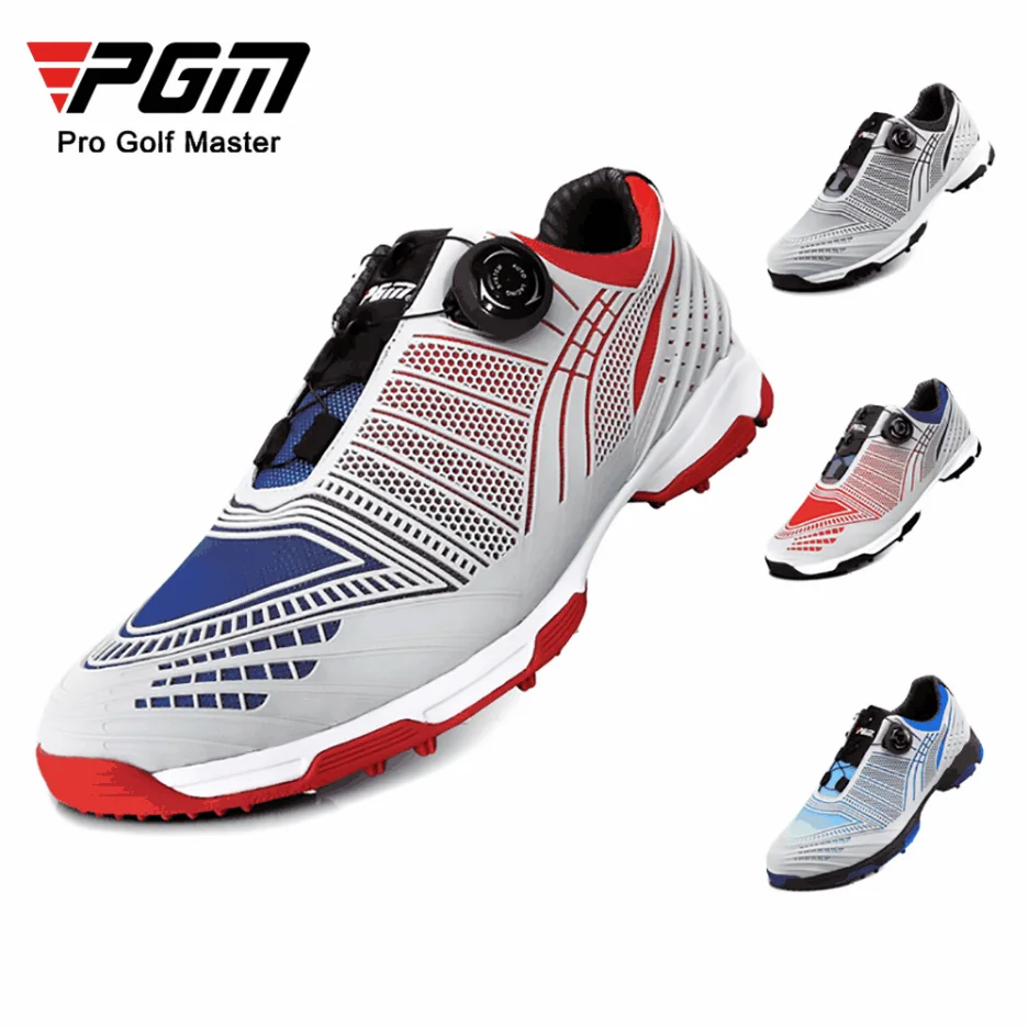 PGM XZ070 Men Golf Shoes 1680D Waterproof  Nylon Microfiber Sports Shoes Rotating Buckle Quick Lacing Anti-Slip Sneakers for Men
