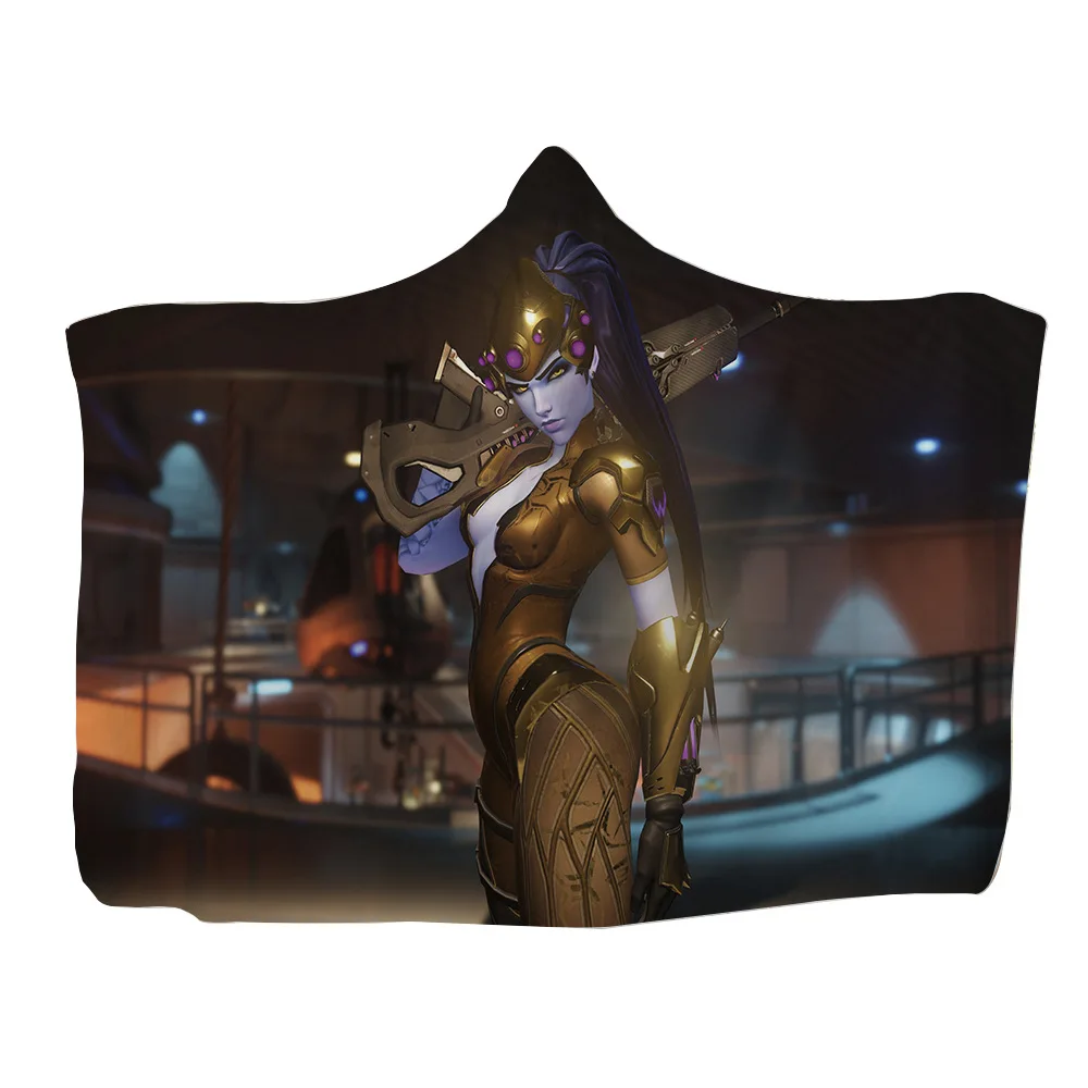 Плюшевое одеяло с капюшоном и 3D-принтом D.VA SOLDIER 76 | Дом сад