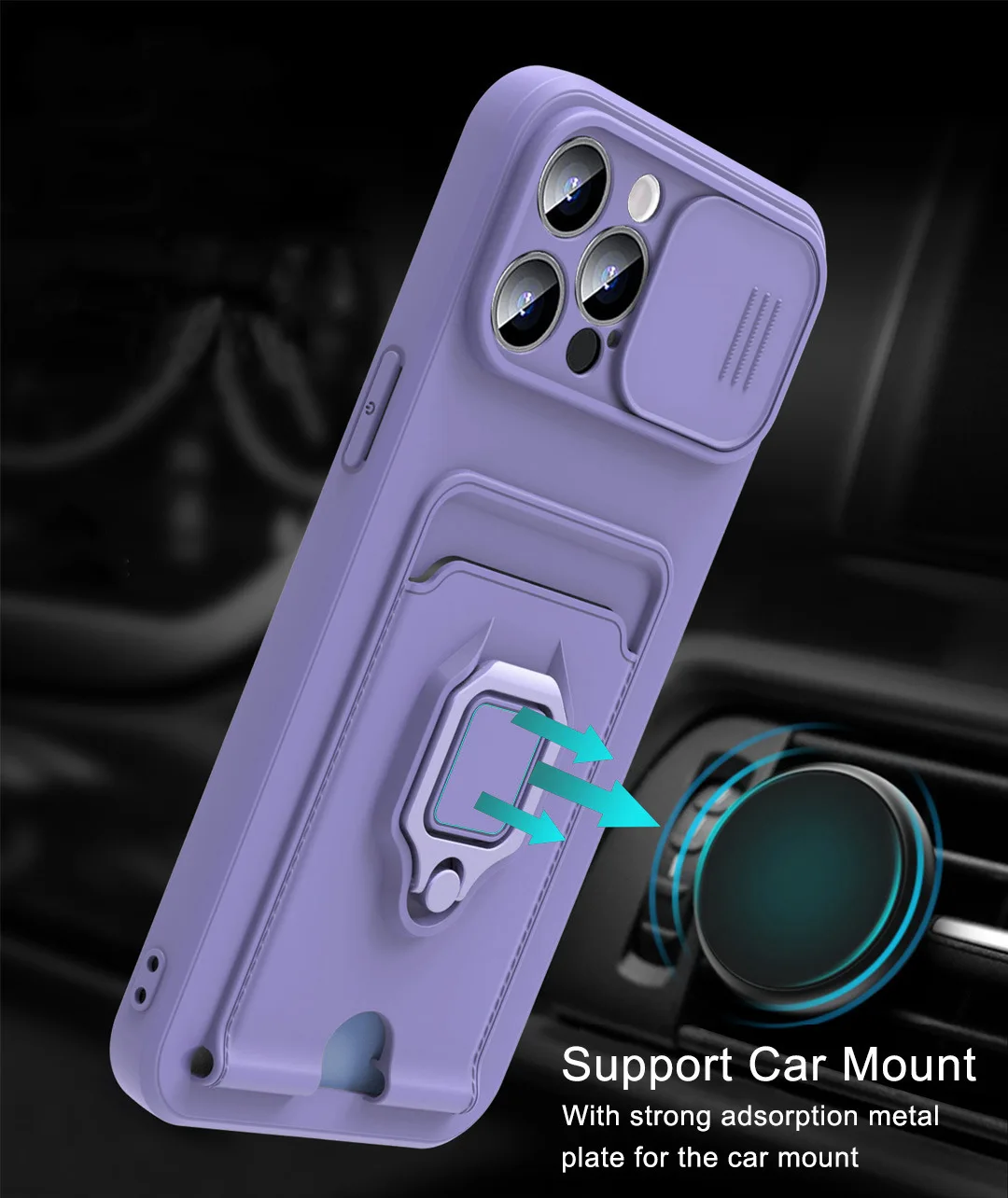 

Samsung S22 Ultra 5G Camera Lens Push Window Protector Case For Samsung Galaxy S22 Ultra S22+ Card Slot Magnet Ring Stand Cover