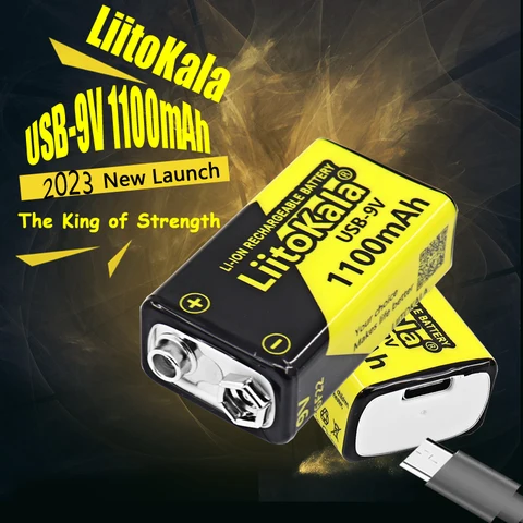 1-24 шт. LiitoKala USB-9V 1100 мАч литий-ионная аккумуляторная батарея Type-C USB 6F22 9 В для радиоуправляемого вертолета модель микрофона игрушка