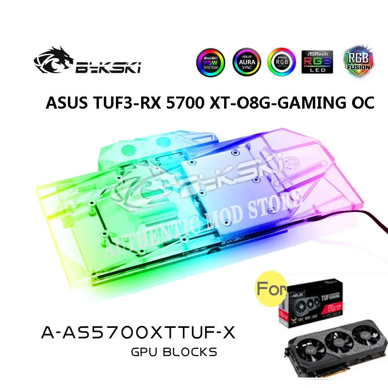 

Bykski телефон с полным покрытием графического процессора для ASUS A-AS5700XTTUF-X 5700, графическая карта, водяной охладитель VGA