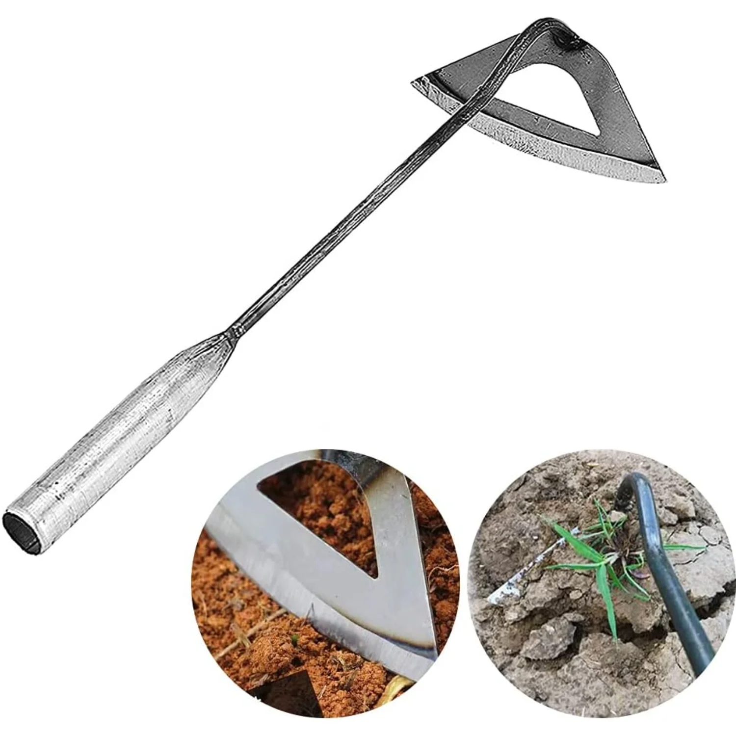 Садовая мотыга новая садовая для прополки цельностальная закаленная полая