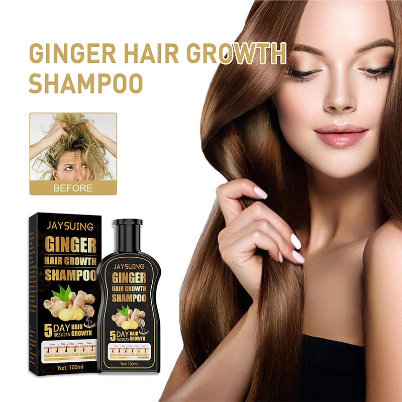 Ginger shampoo prevent hair loss remove dandruff compact hair moisturize smooth fluffy Anti-Hair Loss Shampoo free shipping