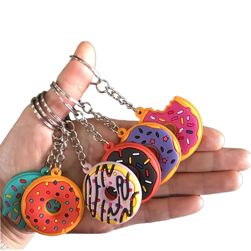

6Pcs/Set Sweet Donut Keychain Sweet Donut Theme Birthday Party Favors Pendant Kid Toy Ornament Souvenirs Children Gifts