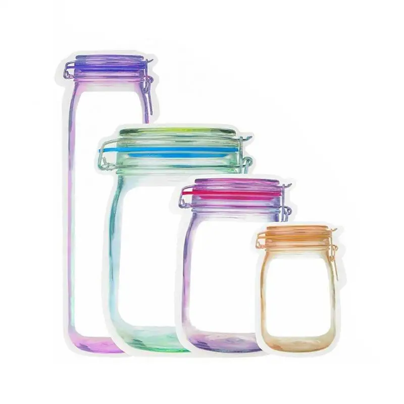 

4 Sizes 40PCS Mason Jar Bags Portable Zip Lock Seal Bags Fresh Keeping Food Organizer Nut Cookies Snack Storage Bags Kitchen