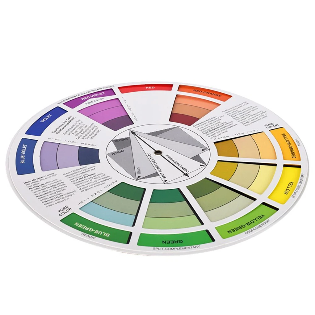 

Color Card 12 Color Central Circle Wheel Ink Chart Palette Pigment Paper