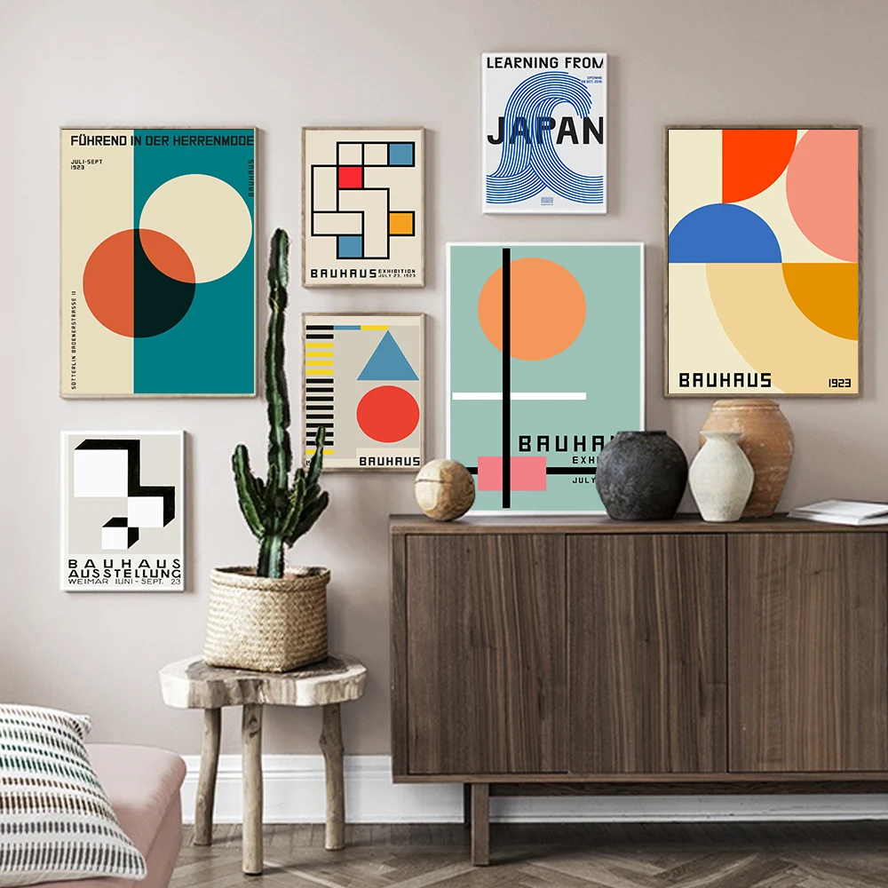 

Bauhaus Abstract Geometric Art Prints Modern Minimalist Poster Canvas Picture Home Wall Decor For Living Room BedroomPainting