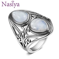 nasiya rings original design vintage natural rainbow moonstone ring for women men female fashion jewelry gifts