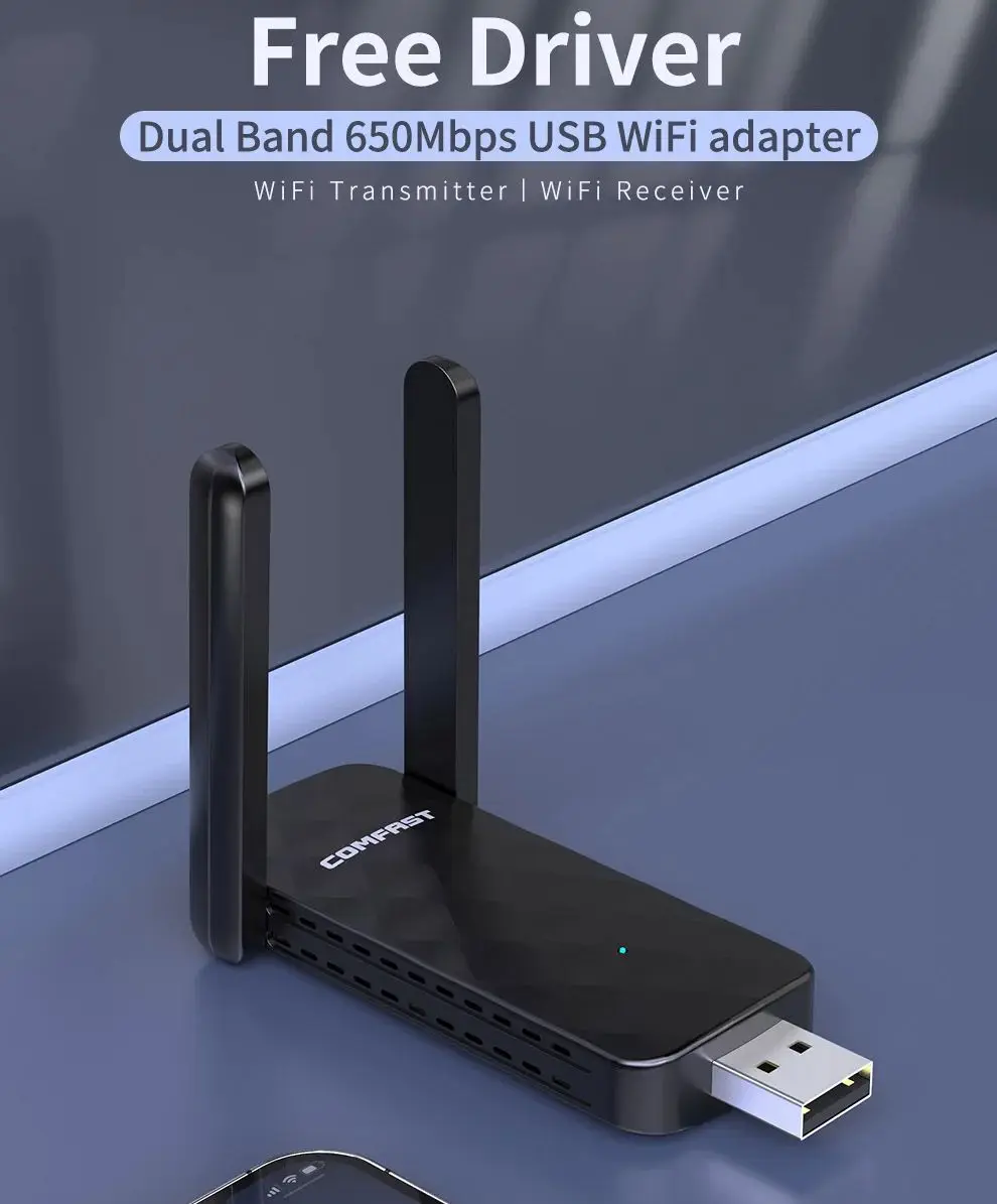 USB Wi-Fi адаптер 650 Мбит/с 2 4 ГГц + 5