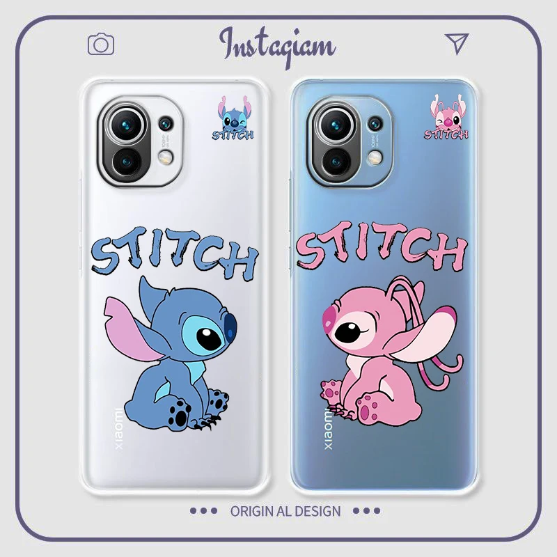 

Lilo Stitch Disney Couple For Xiaomi Mi 13 12 11 10 11T 10T 9T 9 8 Note 10 Ultra Pro Lite Transparent Silicone Phone Case Fundas