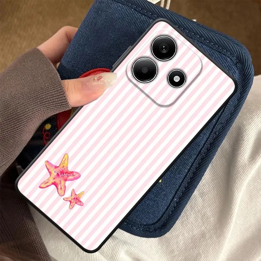 Фото Чехол для телефона с полосками в виде морских звезд для Xiaomi Redmi Note 15 10 14C 9 8 13 14 Pro Plus 12 11 12C 13C A7 Pro A5 A4 K80 A1 A2 K40 №3